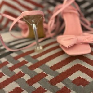 Fashion Nova Pink Heels with Bow Detail